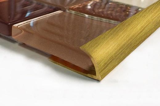 Профиль С-образный для плитки из латуни Yakamoz ЛР-9,5 латунь антик 2,7 м