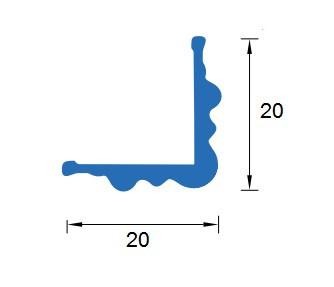 Отделочный уголок фигурный 20х20 мм Асви вспененный ПВХ 220 Белый 2,7 м