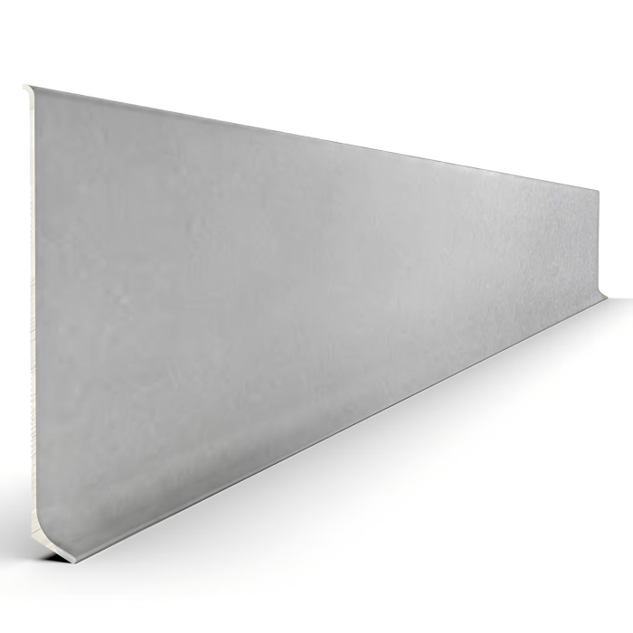 Плинтус для пола из алюминия 60 мм Мега-Трейд ЛП-60 0033 без покрытия 3 м