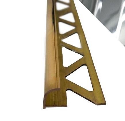 Латунный С-профиль раскладка для плитки Yakamoz ЛР-9,5 латунь хром 2,7 м