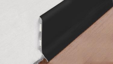 Плинтус алюминиевый для пола 40 мм ПТ-40 черный 3 м