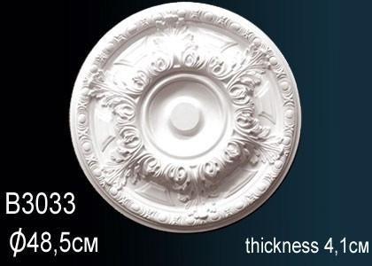 Потолочная розетка Перфект B3033 486 мм белый полиуретан