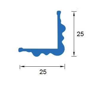 Отделочный уголок фигурный 25х25 мм Асви вспененный ПВХ 225 Белый 2,7 м