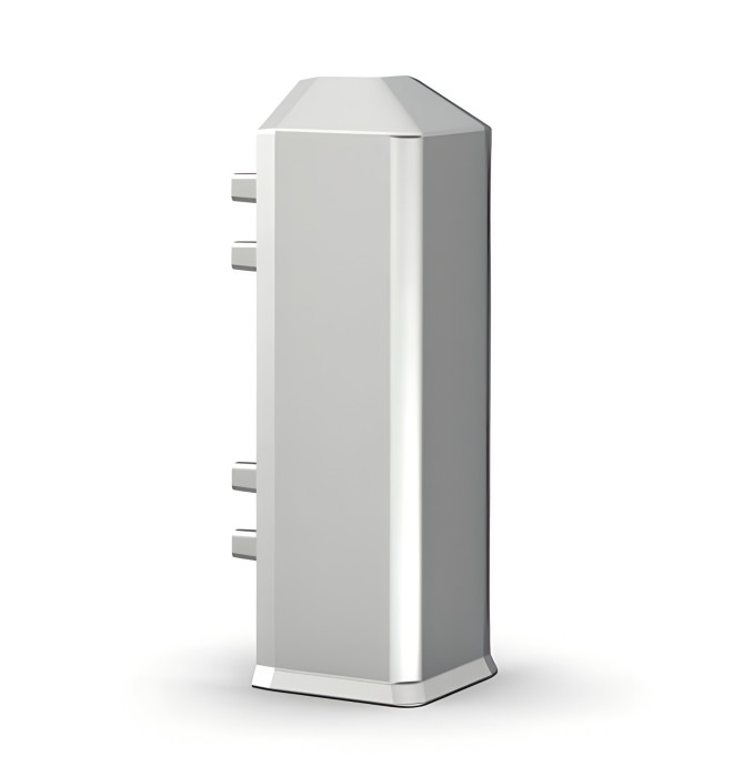 Уголок наружный для плинтуса 70 мм Мега-Трейд ДЛ-70ун серебро