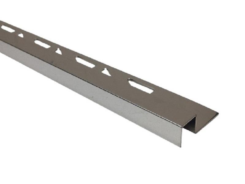 Профиль П-образный из нержавеющей стали 8х10 мм SB017-10H SGB Серебро глянец браш 2,7 м