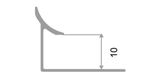 Уголок алюминий внутренний для плитки ПО-В10 Графит глянец 2,7 м