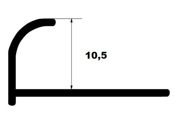 Профиль С-образный для плитки из латуни Yakamoz ЛР-9,5 латунь шлифованная 2,7 м