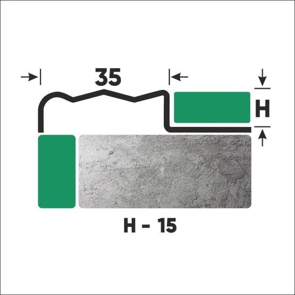 Угловой порог стальной закладной 35х15 мм FCGR 15 GM золото сатинированное 2,7 м