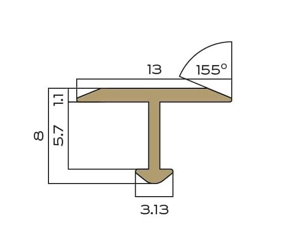 Т-профиль из латуни плоский 13 мм NEEXY PVL34-05 ANTCL антик медь светлая 2.7м