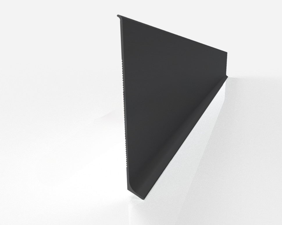 Плинтус для пола из алюминия 80 мм Мега-Трейд ЛП-80 0034 черный муар RAL 9005 3 м