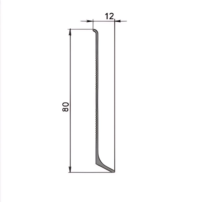 Плинтус для пола из алюминия 80 мм Мега-Трейд ЛП-80 0034 черный муар RAL 9005 3 м