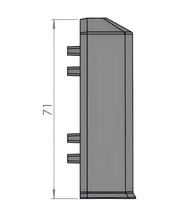 Уголок наружный для плинтуса 70 мм Мега-Трейд ДЛ-70ун черный