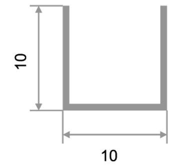 Профиль П-образный 10х10 мм из алюминия П-10х10 Серебро матовое 2,7 м