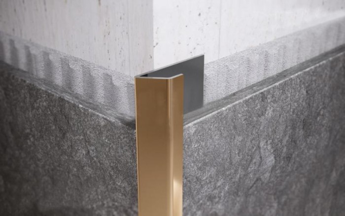 Наружный профиль для плитки из нержавеющей стали 10 мм FPG 10 GP Золото полированное 2,7 м