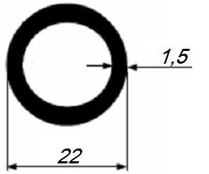 Алюминиевая труба круглая 22х1,5 мм 3 м