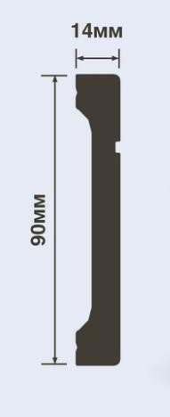 Плинтус напольный 90х14 мм Hiwood B90V1L белый 2 м