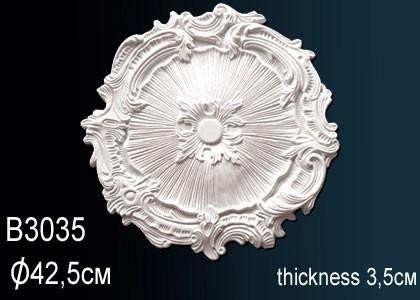 Потолочная розетка Перфект B3035 425 мм белый полиуретан