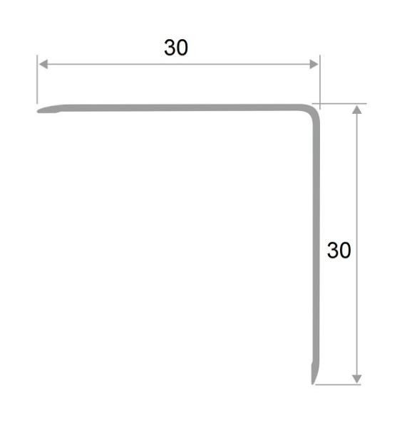 Алюминиевый уголок 30х30 мм ПН-30х30 Серебро матовое 2,7 м