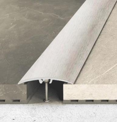 Алюминиевый порог одноуровневый округлый 40 мм Effector A 64-0915 Дуб Ваниль 2,7 м