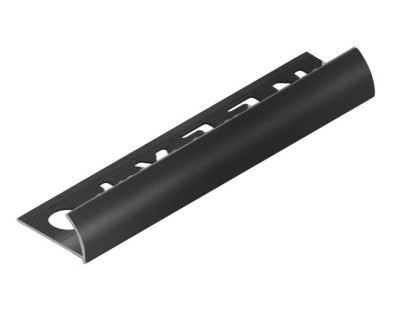 С-профиль для плитки 8 мм алюминиевый NEEXY PV16-19 BBL черный блестящий 2.7 м