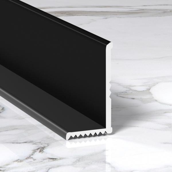 Разносторонний алюминиевый уголок для внутренних углов 20х12 мм ПВ-206-28 черный матовый 2.7 м