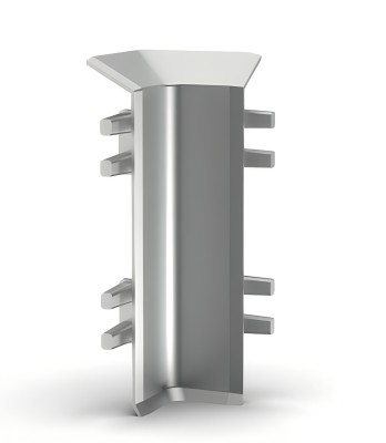 Уголок внутренний для плинтуса 70 мм Мега-Трейд ДЛ-70ув серебро