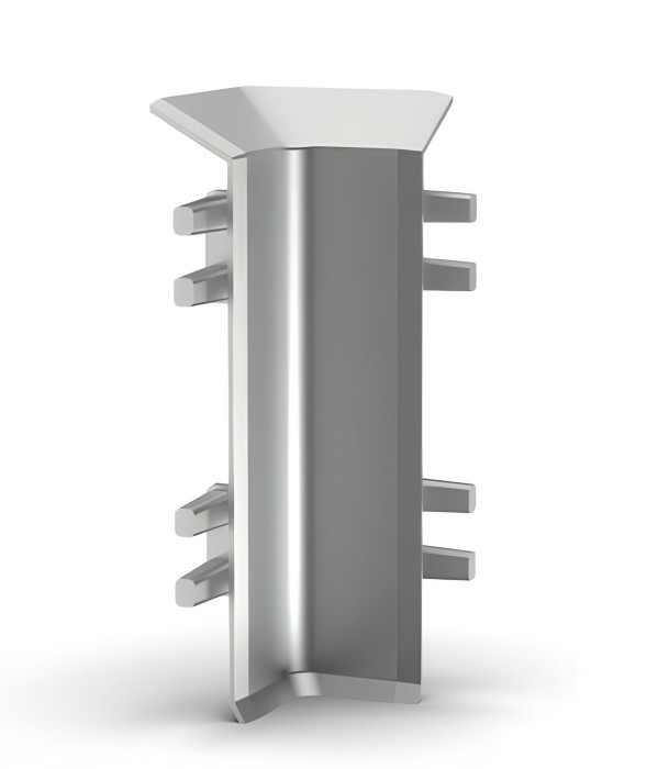 Уголок внутренний для плинтуса 70 мм Мега-Трейд ДЛ-70ув серебро