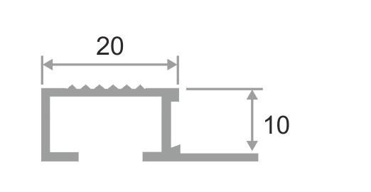 Профиль П-образный 10х20 мм из алюминия ПО-П10х20 Бронза глянец 2,7 м