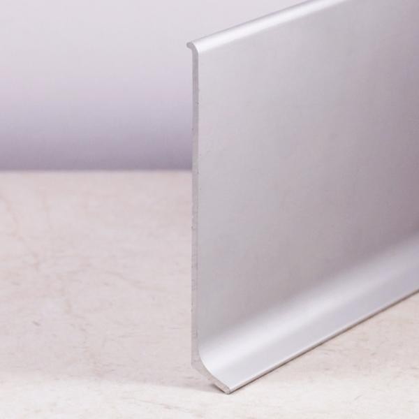 Напольный плинтус алюминиевый ПЛ-40 Серебро матовое 3 м