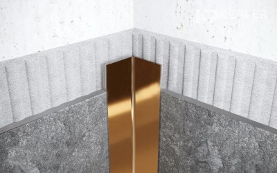 Внутренний уголок из нержавеющей стали 10х10 FLV 10 GP Золото полированное 2,7 м