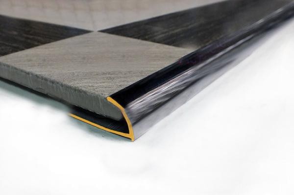 Латунный С-профиль раскладка для плитки Yakamoz ЛР-9 латунь хром 2,7 м