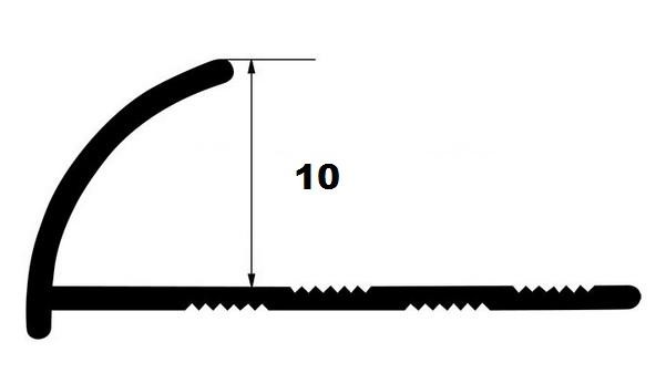 Латунный С-профиль раскладка для плитки Yakamoz ЛР-9 латунь хром 2,7 м