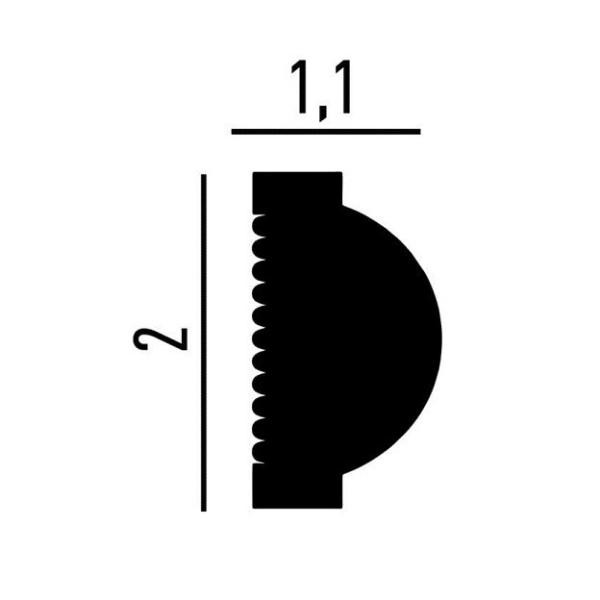 Молдинг Перфект Плюс P180 белый ударопрочный полимер 20х11 2 м