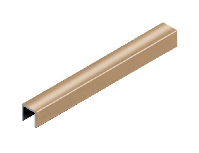 П-профиль 15х10 мм алюминиевый NEEXY PV84-05 BG золото блестящее 2.7 м