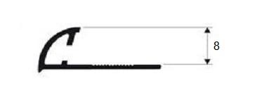 Профиль С-образный для плитки из латуни Progress PJOC 08 хром 2,7 м