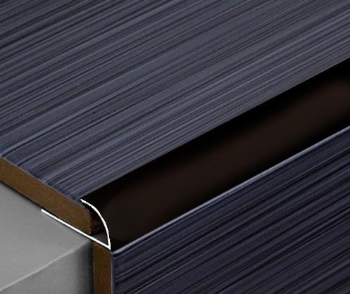 Алюминиевый профиль С-образный для плитки 9 мм ПО-9 Чёрный глянец 2,7 м