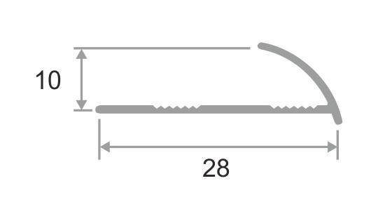 Алюминиевый профиль С-образный для плитки 9 мм ПО-9 Чёрный глянец 2,7 м