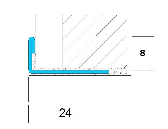 Профиль L-образный из нержавеющей стали 8 мм SL005-8H SGB Серебро глянец браш 2,7 м