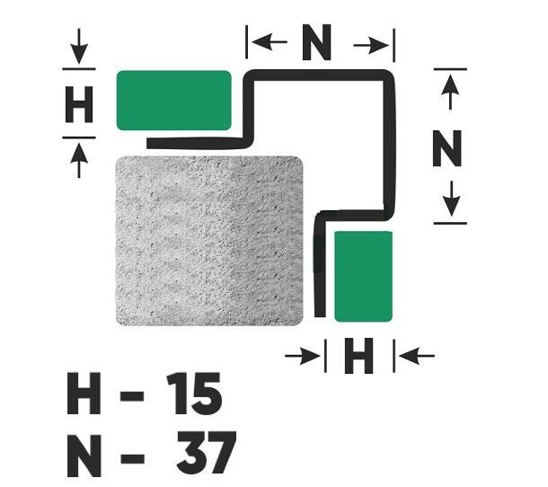 Антивандальный профиль для плитки FMP 15х37 P Сталь полированная 2,7 м