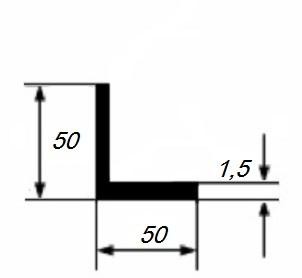 Алюминиевый уголок анодированный 50х50х1,5 мм равносторонний Серебро 3 м
