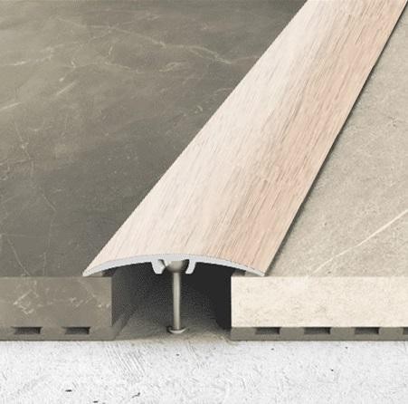 Алюминиевый порог одноуровневый округлый 40 мм Effector A 64-0917 Дуб Жасмин 2,7 м