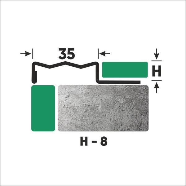 Угловой порог стальной закладной 35х8 мм FCG 8 GM золото сатинированное 2,7 м