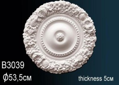 Потолочная розетка Перфект B3039 538 мм белый полиуретан