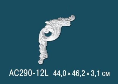 Угловой элемент с орнаментом Перфект AC290-12L 440х462 мм белый полиуретан