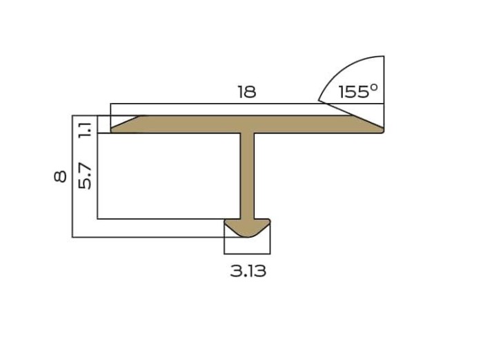 Т-профиль из латуни плоский 18 мм NEEXY PVL36-04 ANTBL антик бронза светлая 2.7м