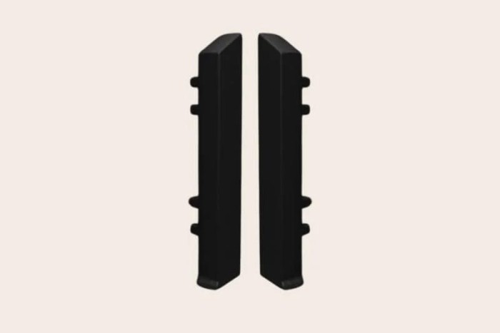 Комплект алюминиевых заглушек для плинтуса Евротрим F-100 2642.05 (левая+правая) кмп черные