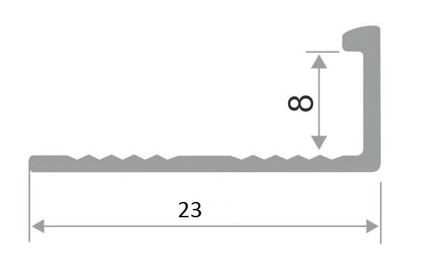 L-профиль алюминий 8 мм ПО-Г8 Светло-серый муар 2,7 м