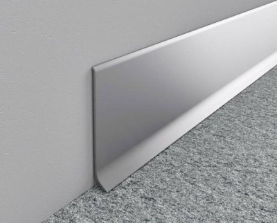 Плинтус алюминиевый для пола 60 мм ПТ-60 сырой алюминий 3 м