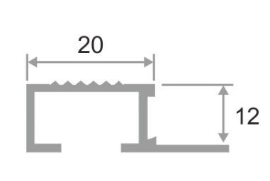 Алюминиевый П-профиль с рифлением закладной ПО-П12х20 2,5 м золото матовое 2,5 м