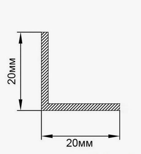 Алюминиевый уголок 20х20 мм равнополочный ПБ20х20 серебро люкс 3м